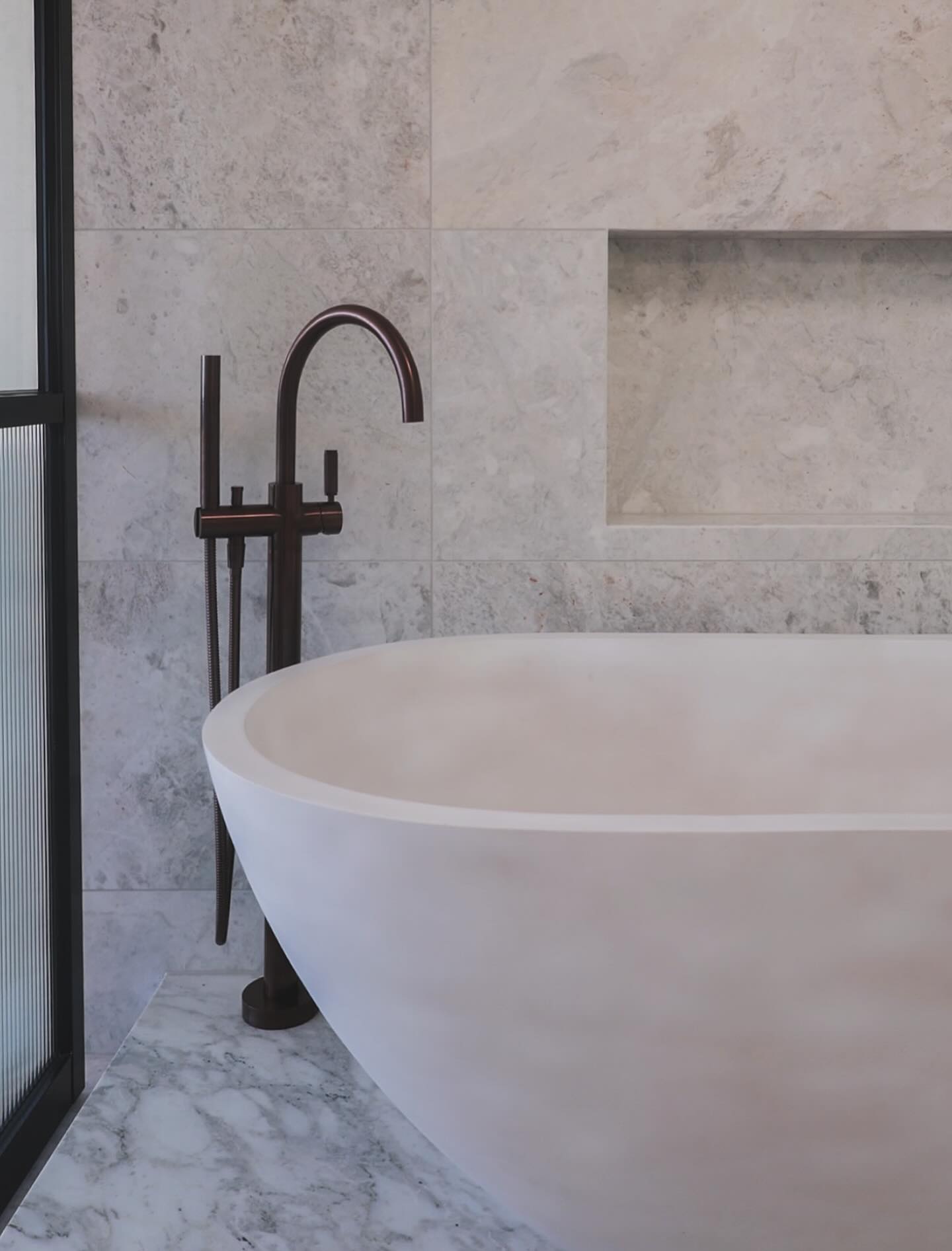 Vaucluse residence bathroom, bronze tapware